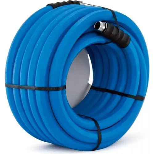 5/8 Inch x 100 Foot EPDM Rubber Hot Water Hose with Brass Fittings W1155