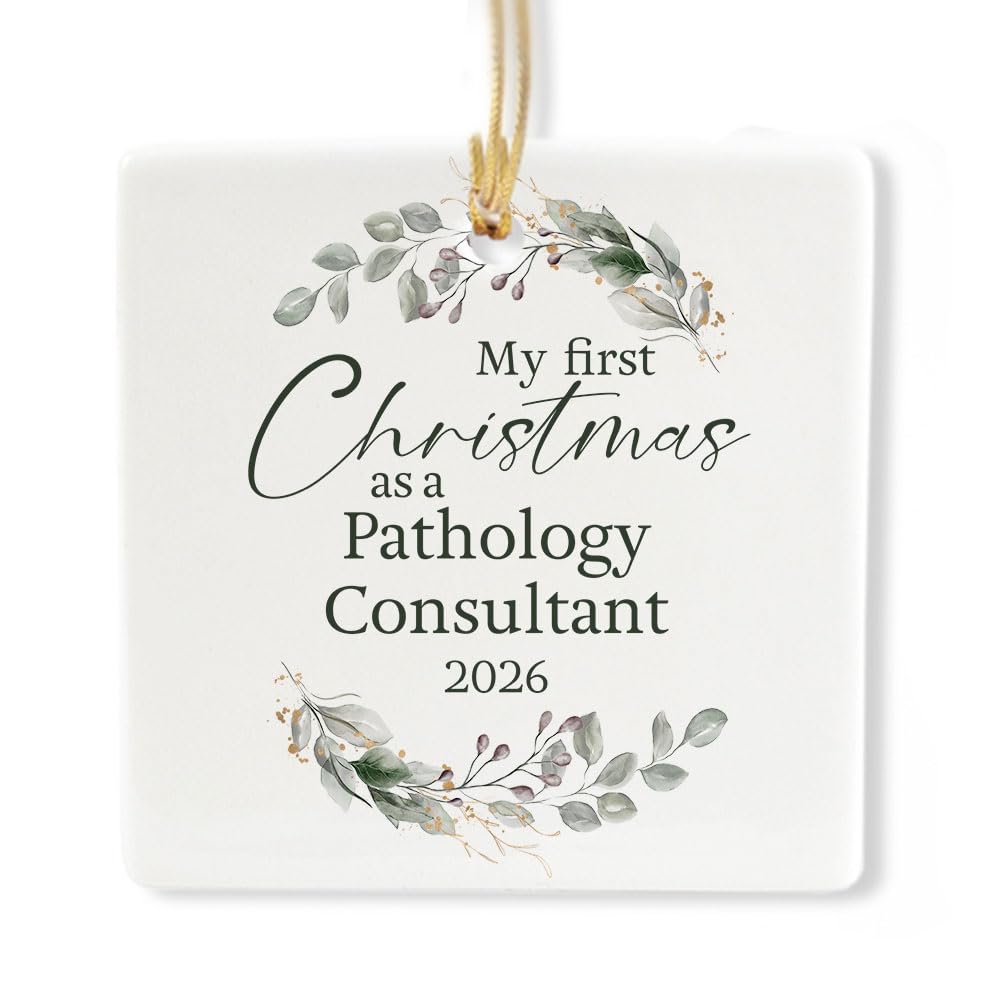Ceramic 3-inch Square-Shaped Christmas Ornament B85840