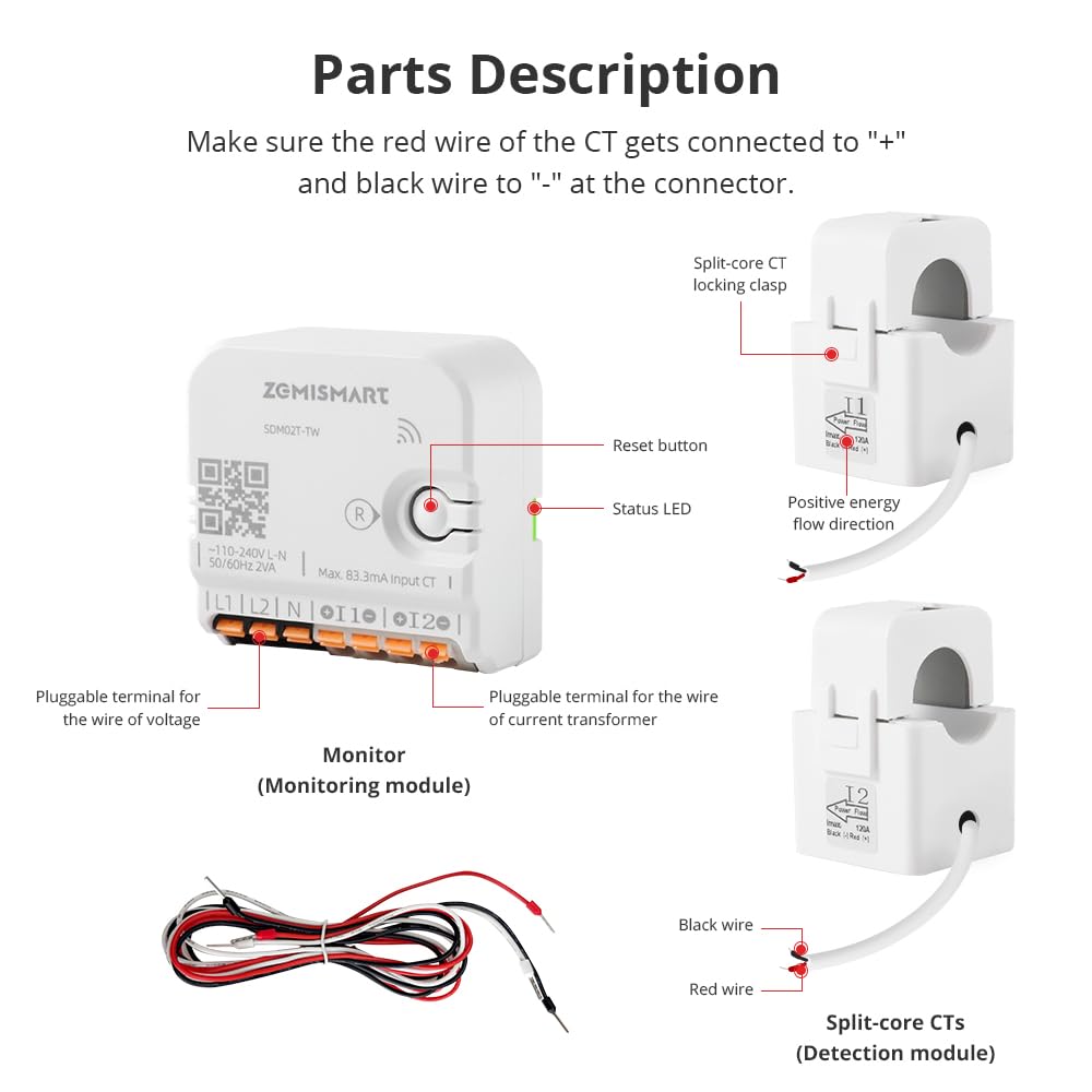 WiFi Home Energy Monitor with 2 x 120A CTs P5795