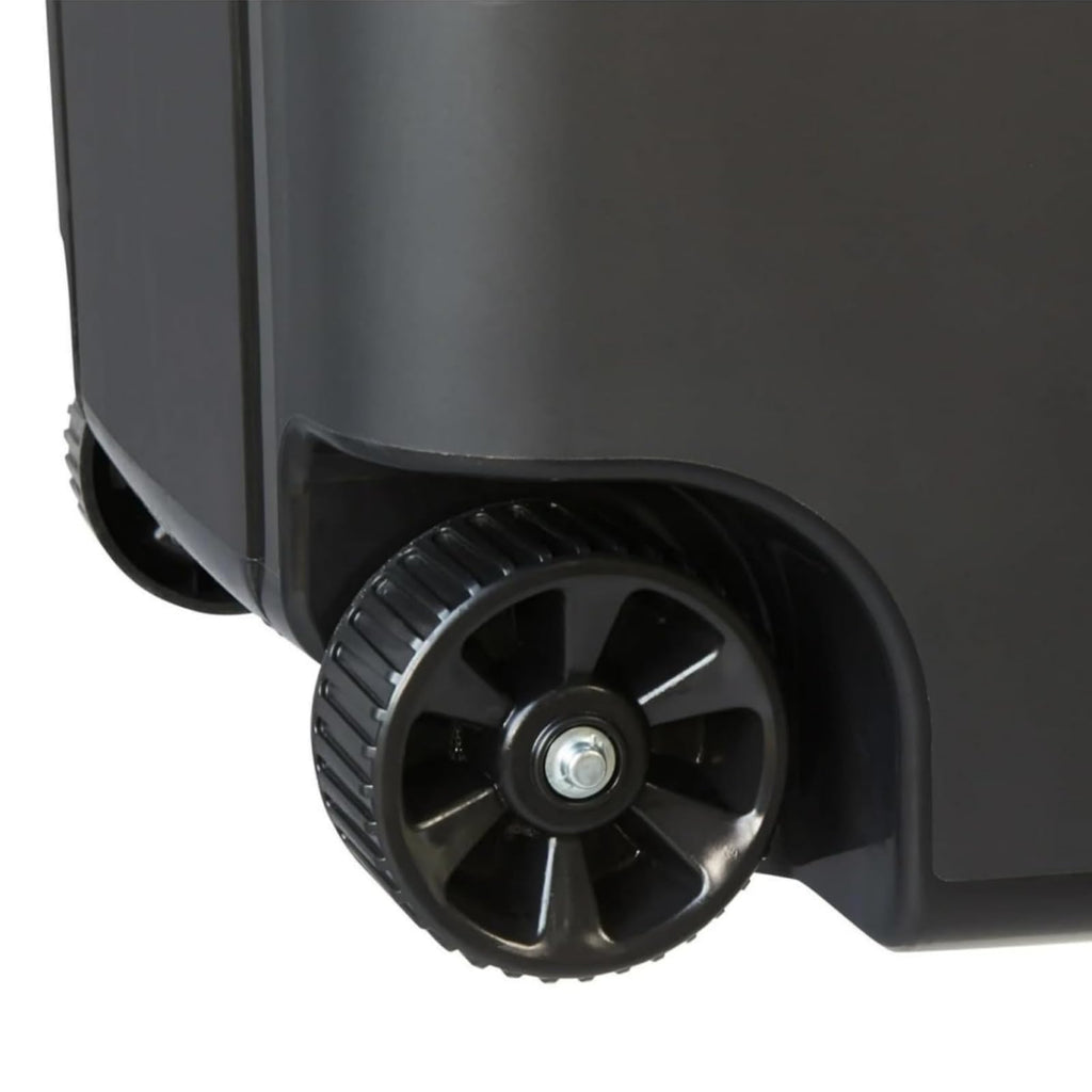 Black 45 Gallon Wheeled Heavy Duty Plastic Trash Can with Lid T7255