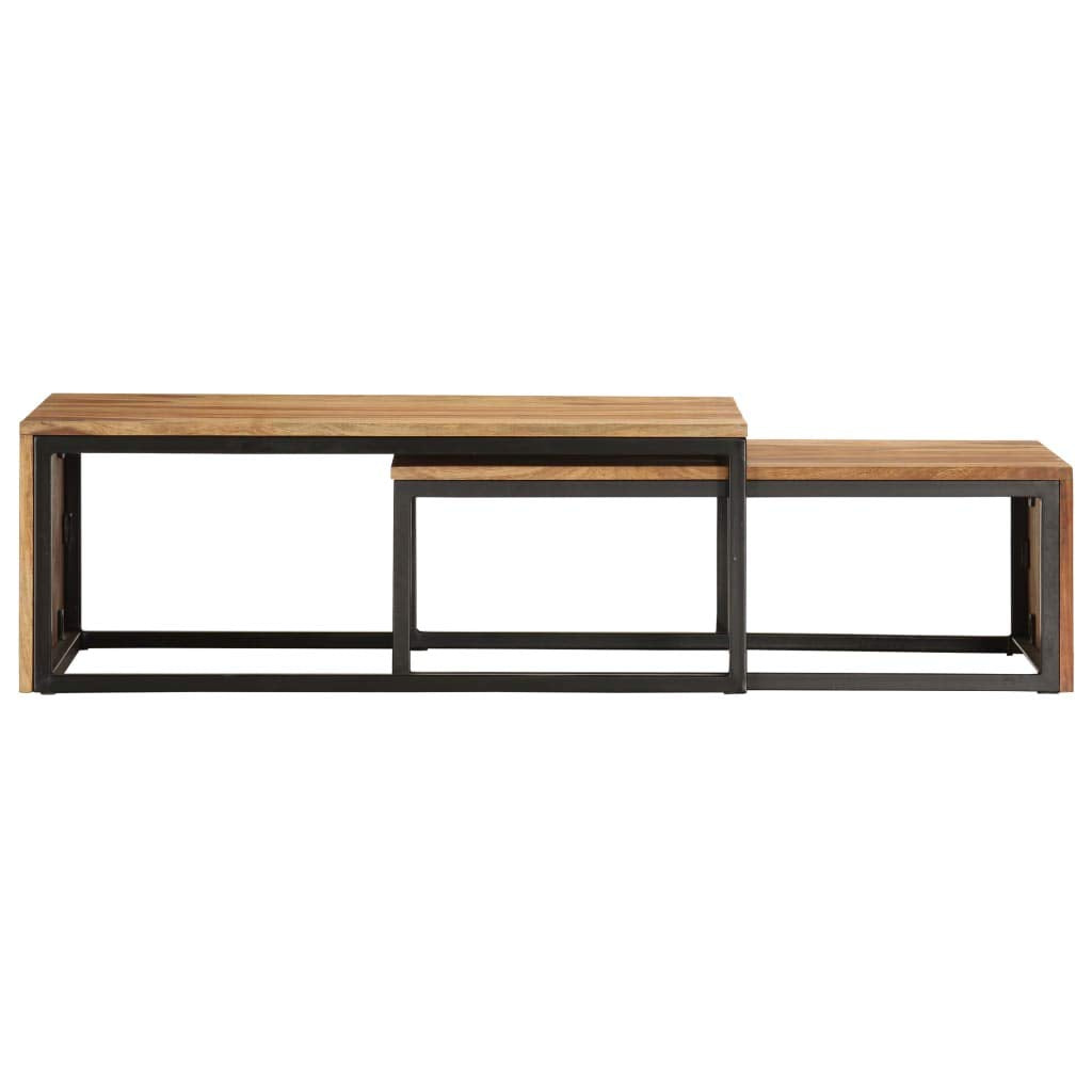 Coffee Table Nesting Tables 2 pcs Solid Sheesham Wood B6319