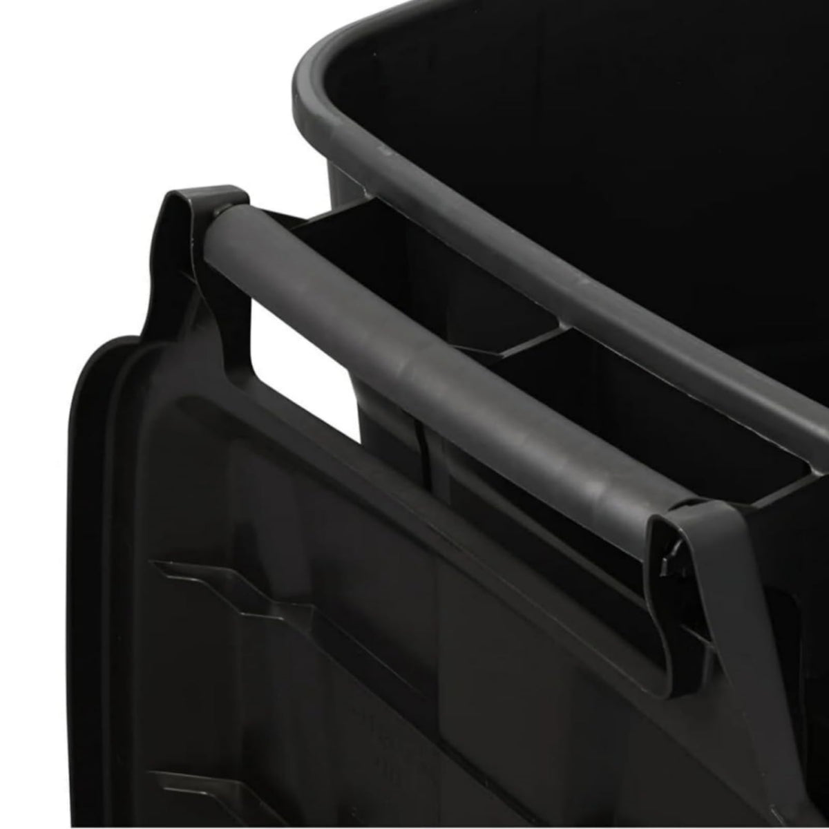 Black 45 Gallon Wheeled Heavy Duty Plastic Trash Can with Lid T7255