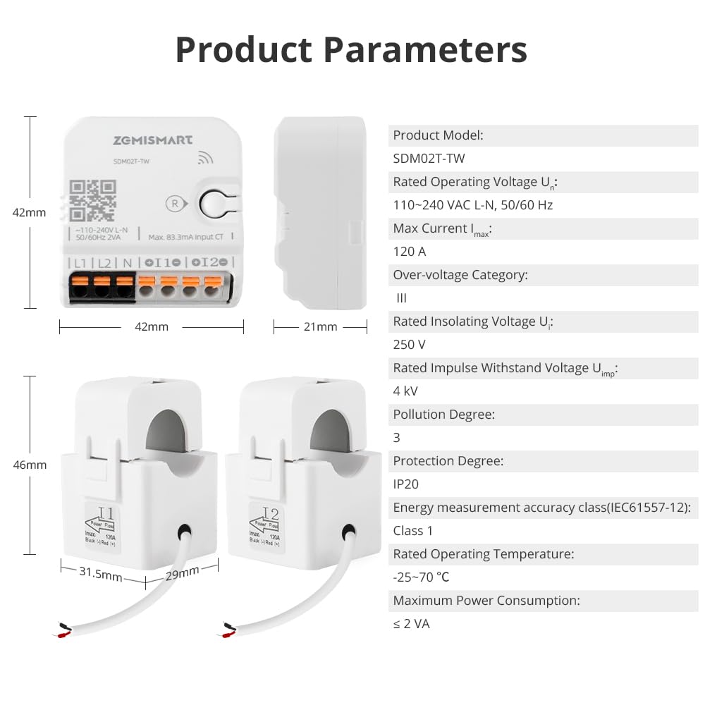 WiFi Home Energy Monitor with 2 x 120A CTs P5795