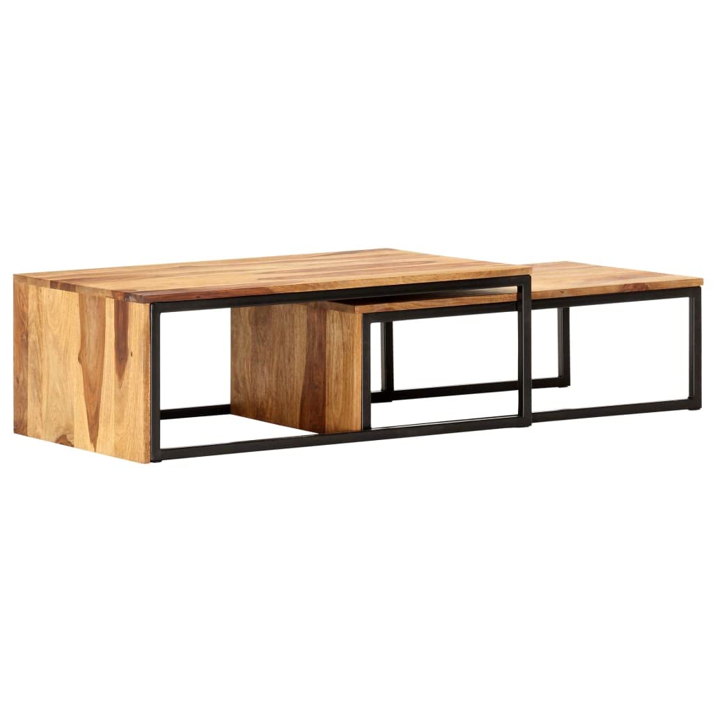 Coffee Table Nesting Tables 2 pcs Solid Sheesham Wood B6319