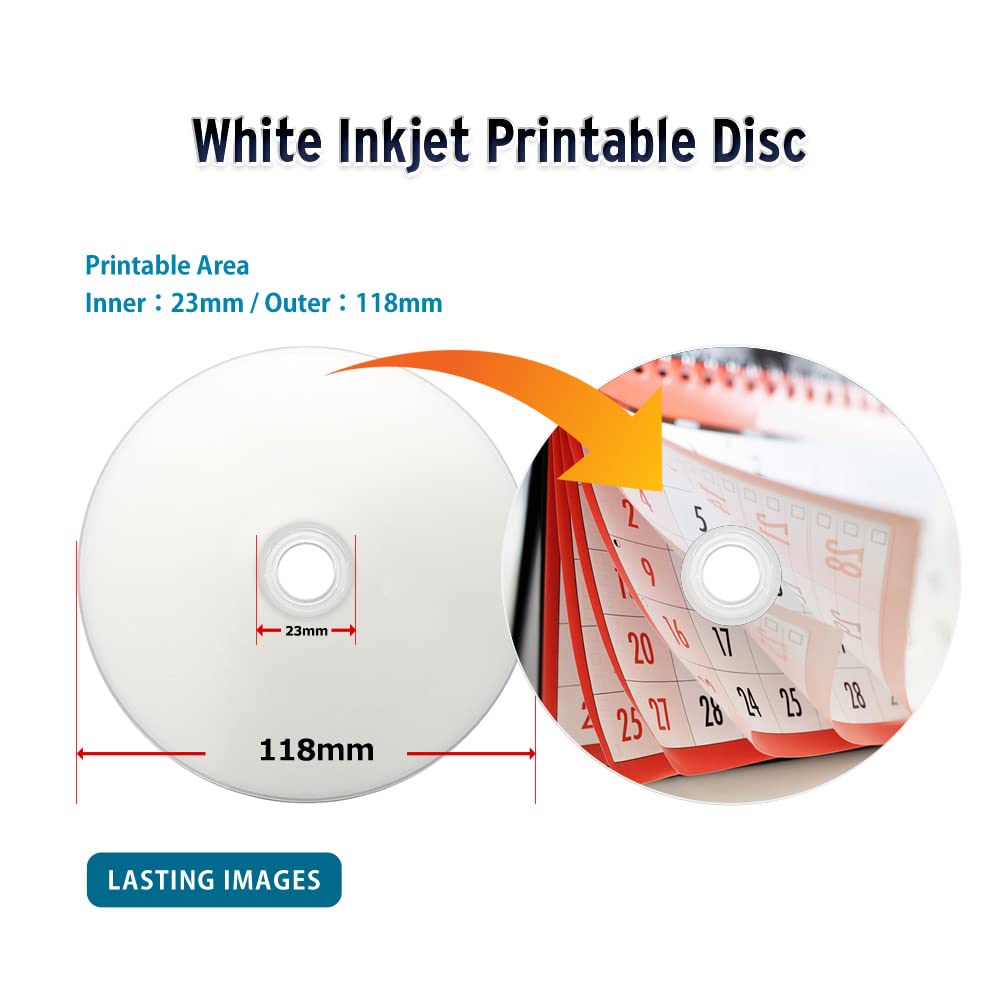25GB 6X White Inkjet Printable Blu-ray Discs 50-Pack N51373