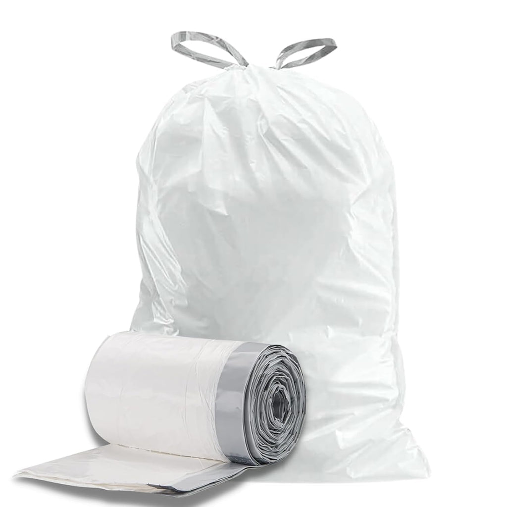 White 8-9 Gallon Drawstring Trash Bags, 100 Count T5549