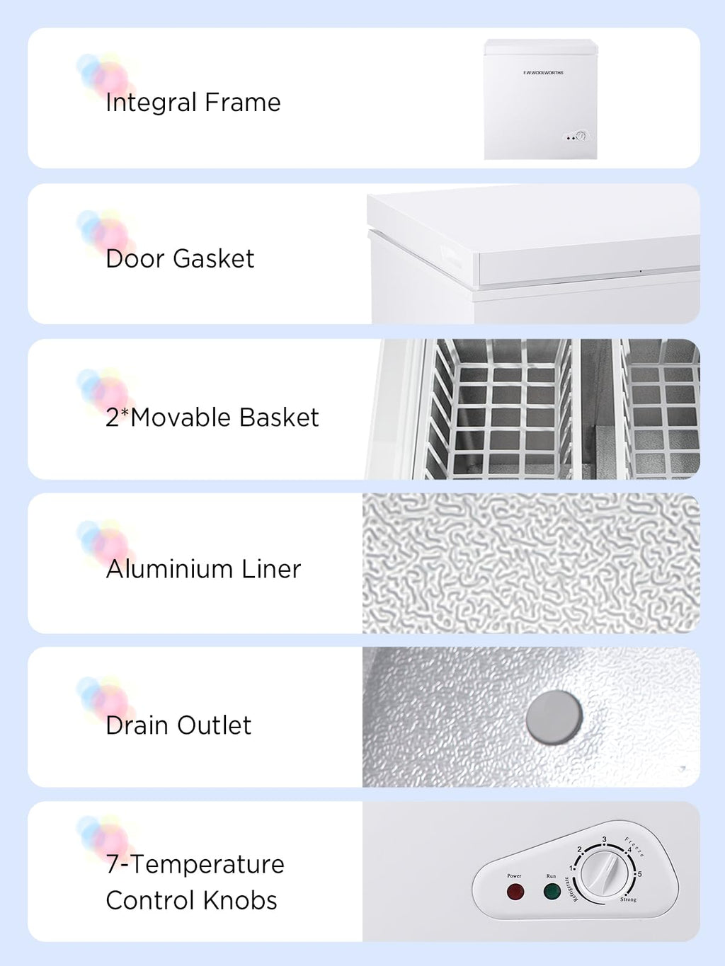 7.0 Cu.Ft Chest Freezer with Removable Basket, White Q84408