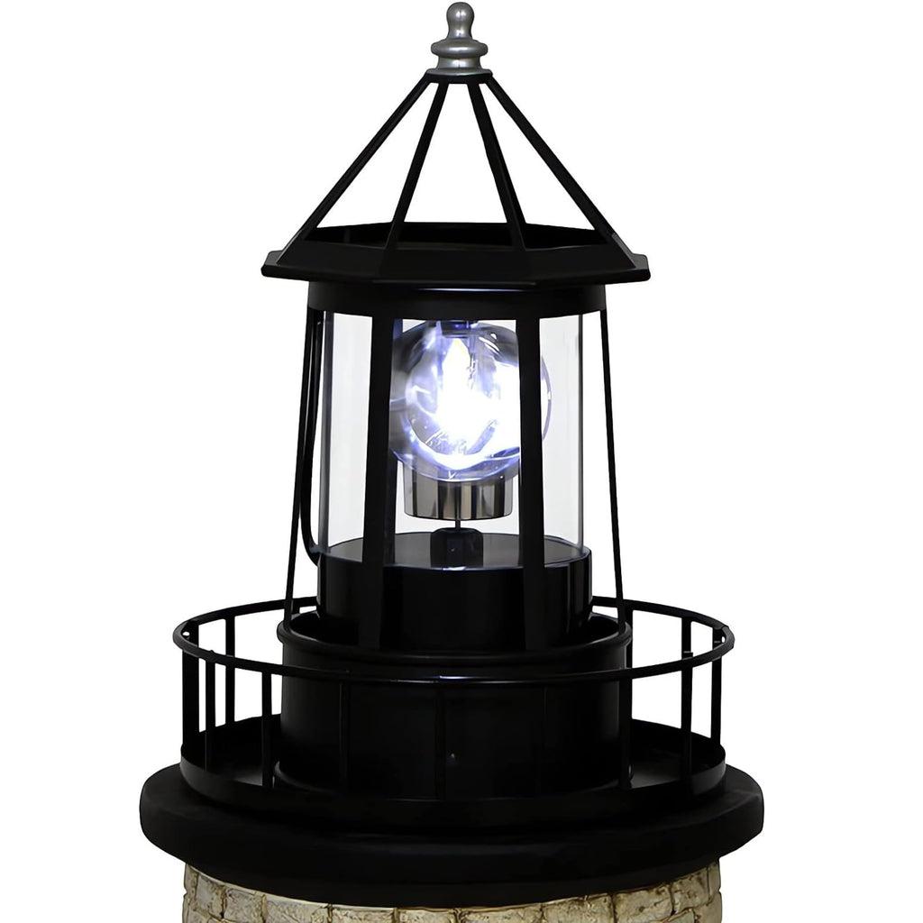 Black IP65 Waterproof Solar Rotating Lighthouse Light P3217