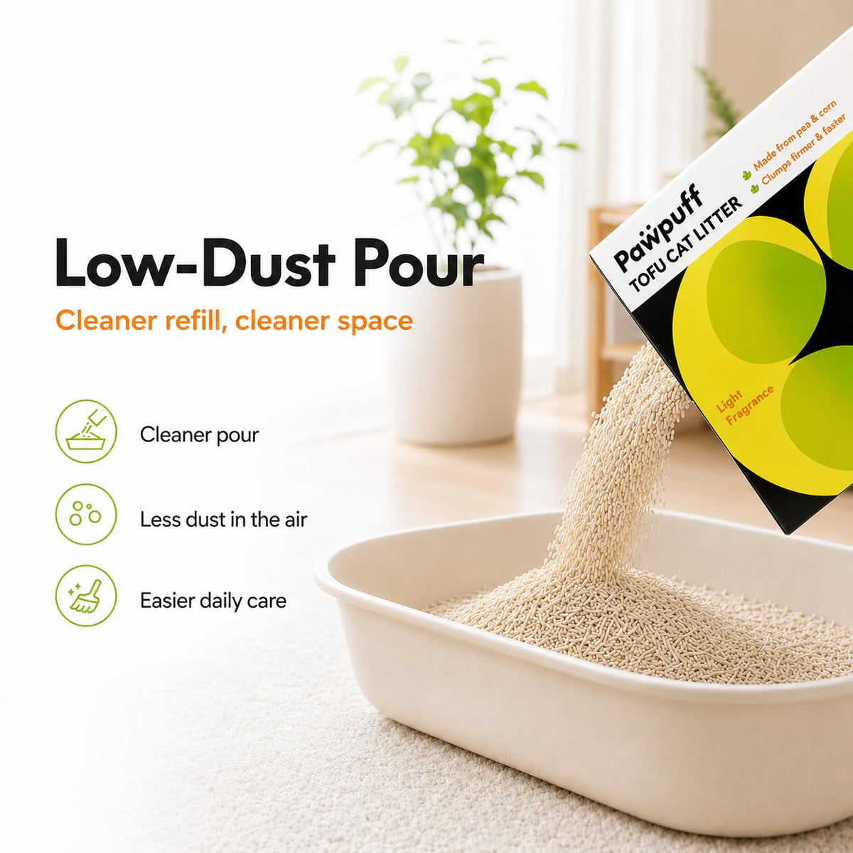Tofu Cat Litter Low Dust Fast Clumping Flushable 2-Pack 22 lb W818