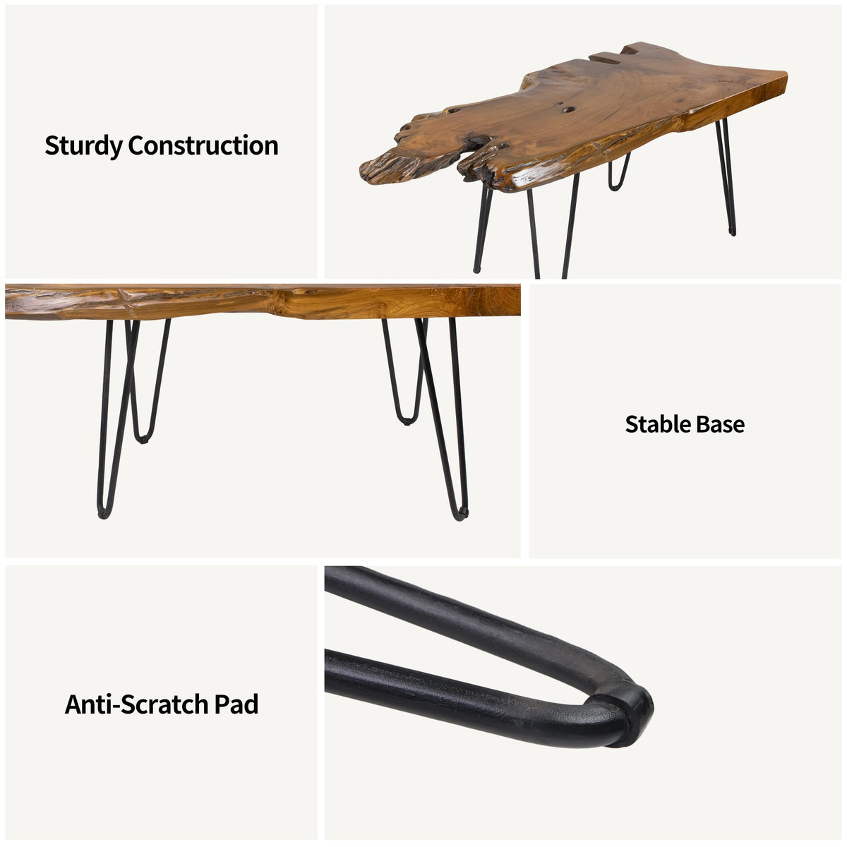Live Edge Solid Wood Coffee Table L6369