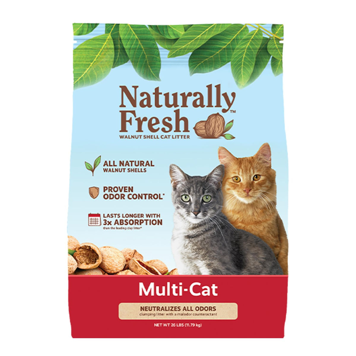 Unscented Walnut Shell Cat Litter 26 Lbs Y8958
