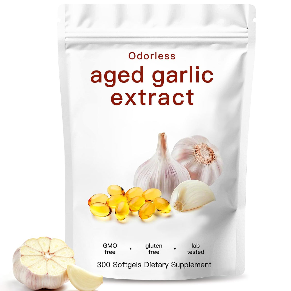 Odorless Organic Garlic Capsules 300 Count H47608