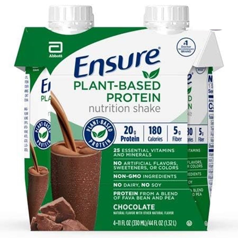 Plant Protein Nutrition Shakes Chocolate 11 Fl Oz Pack of 2 Z9194