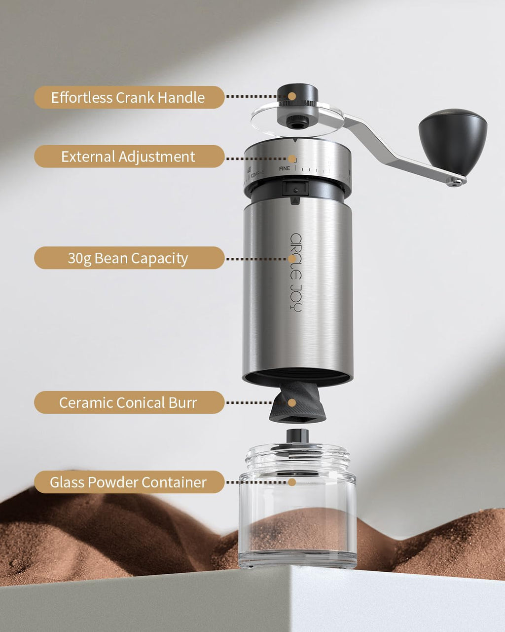 Manual Coffee Grinder with Ceramic Conical Burr R23982