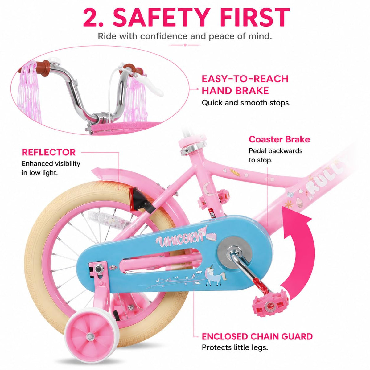 Kids Bike with Training Wheels & Basket Q4388