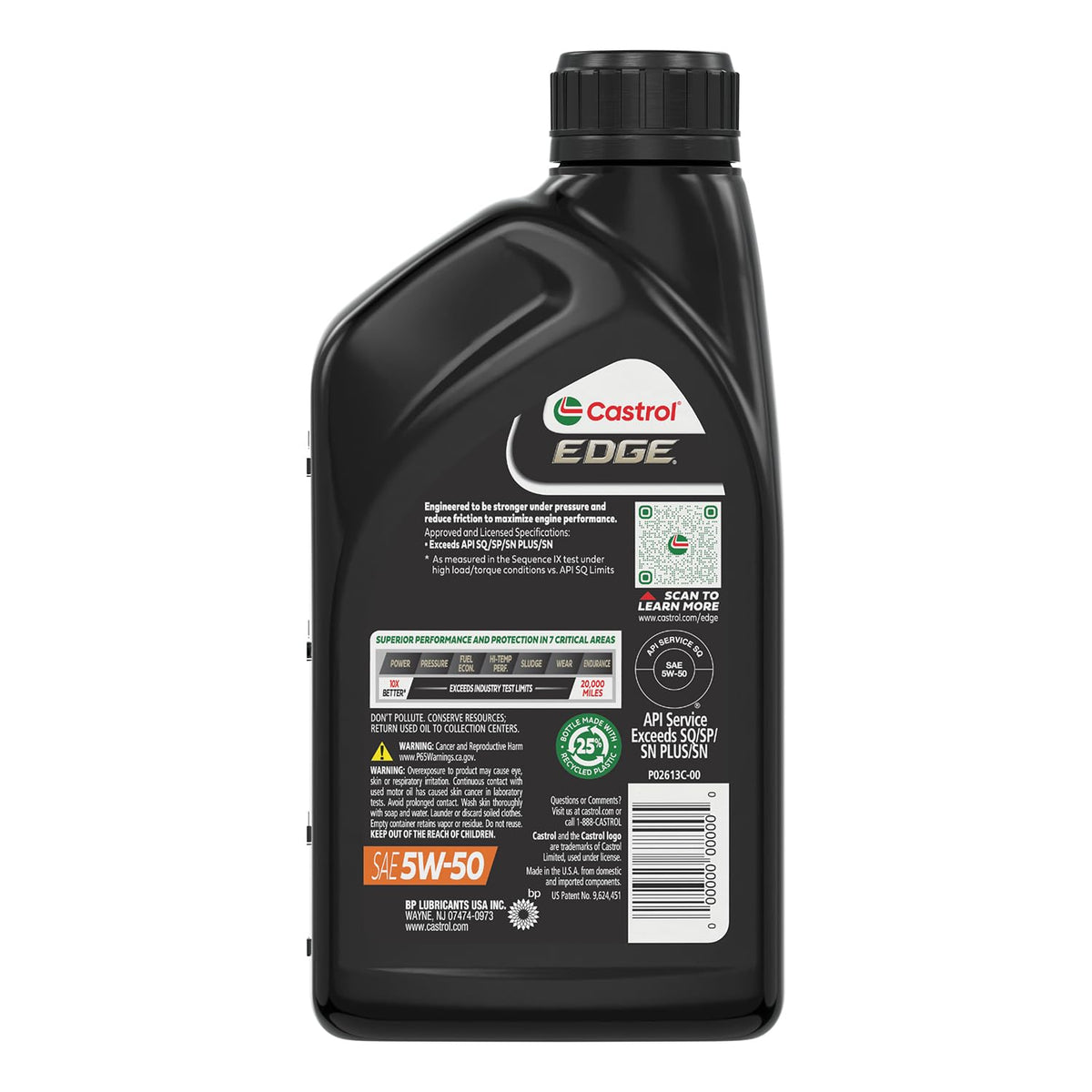 5W-50 Full Synthetic Motor Oil, 1 Quart, Pack of 6 V178859