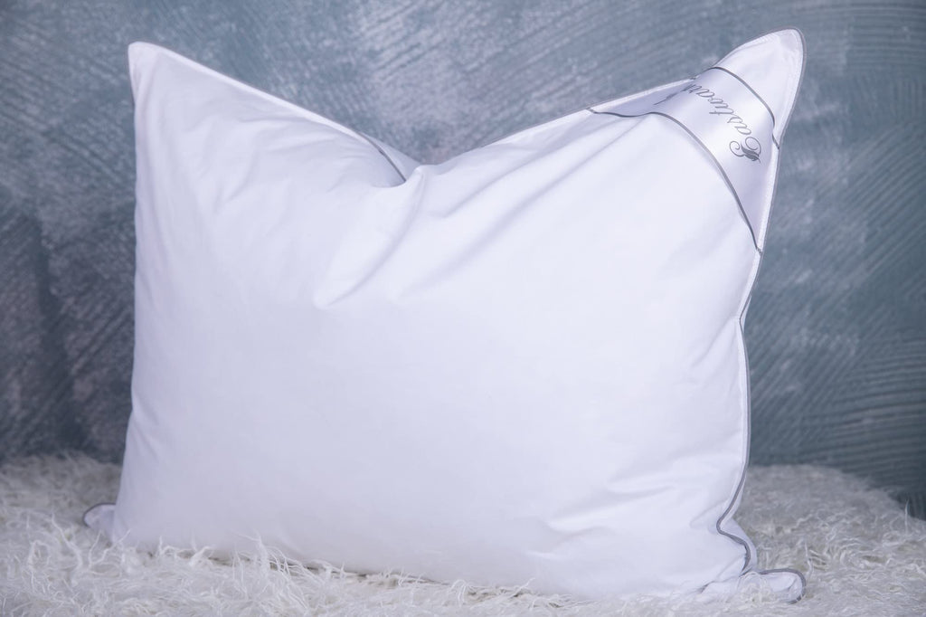 King Size Goose Feather Down Bed Pillow 2 Pack Cotton Medium Firm Set of 2 G2898