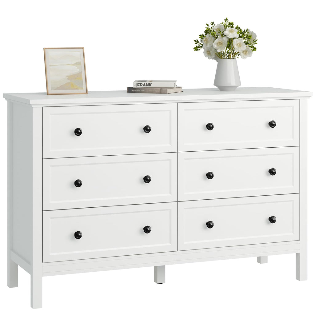 White 6 Drawer Dresser P43727