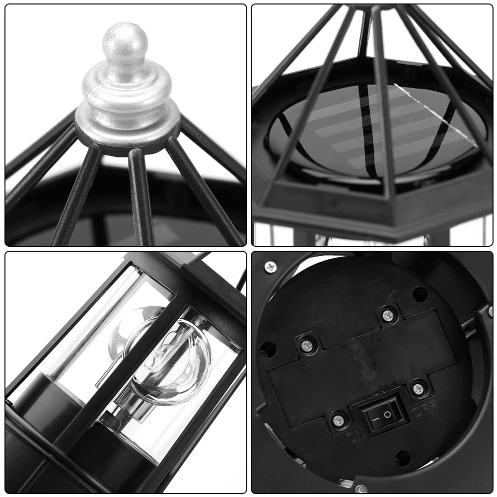 Black IP65 Waterproof Solar Rotating Lighthouse Light P3217