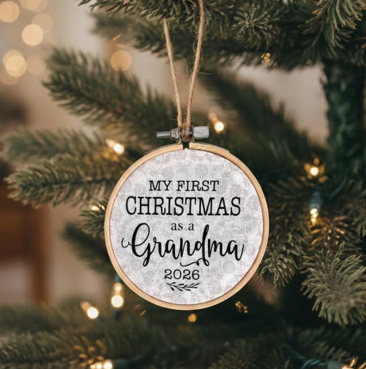 2026 Wood Embroidery Hoop Ornament 4 Inch Z274