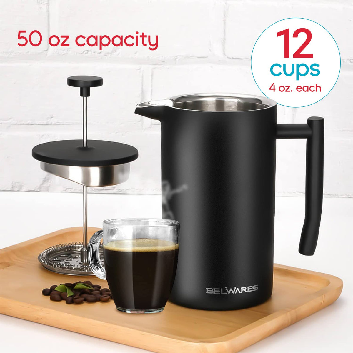 Insulated French Press Coffee Maker 50oz T27944
