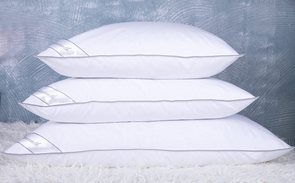 King Size Goose Feather Down Bed Pillow 2 Pack Cotton Medium Firm Set of 2 G2898