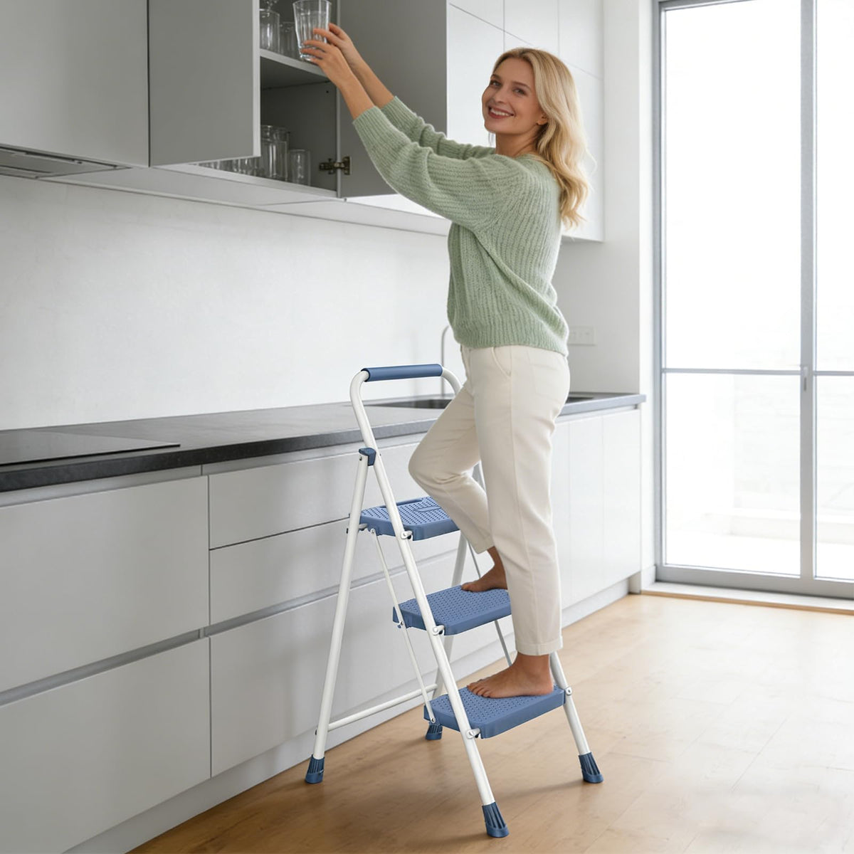 3 Step Folding Step Stool with Safety Lock L105134
