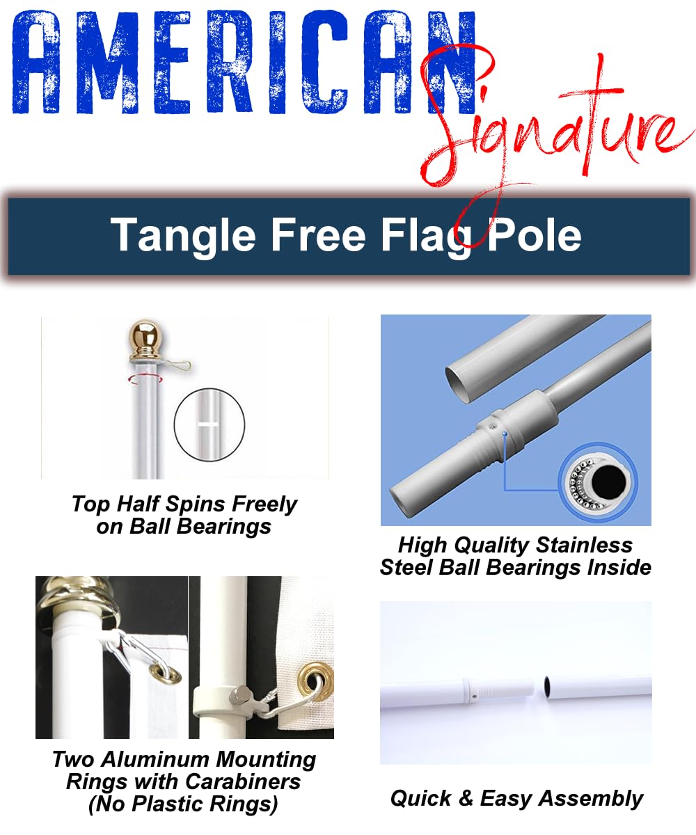 5 ft Heavy-Duty Aluminum Tangle Free Spinning Flag Pole G14570