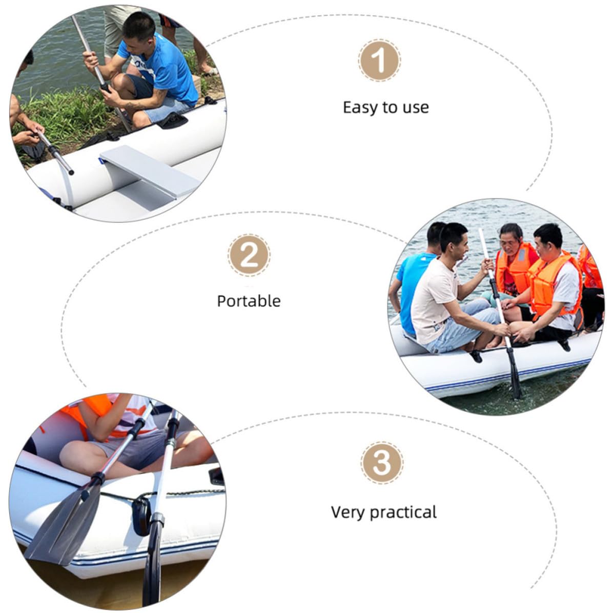 Boat Paddle Detachable Aluminum Alloy 2 Pairs D80279
