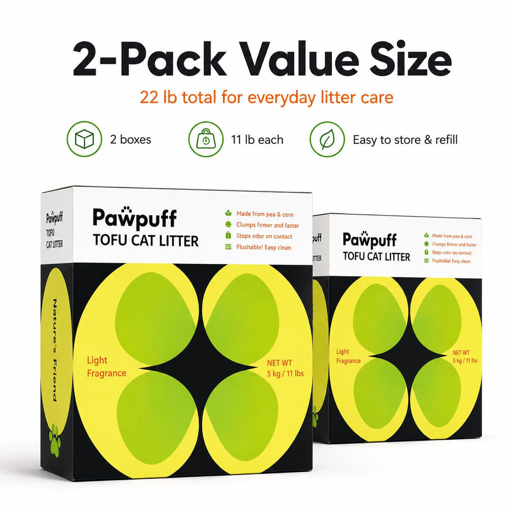 Tofu Cat Litter Low Dust Fast Clumping Flushable 2-Pack 22 lb W818