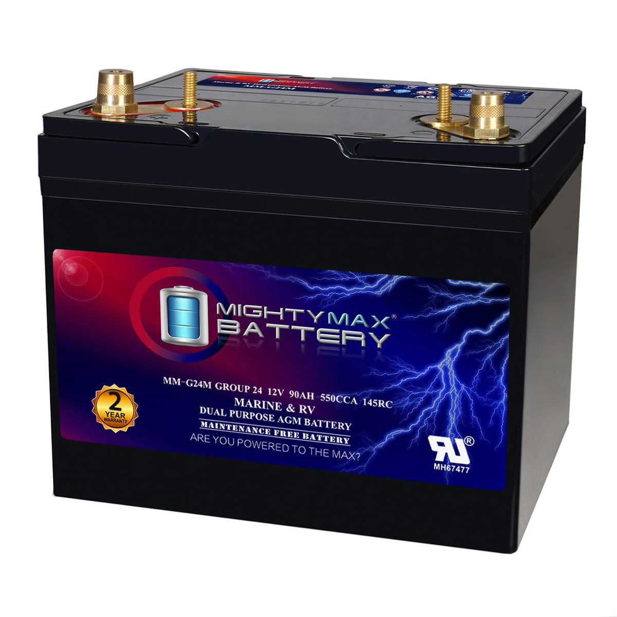 12V 90Ah Group Size 24M Deep-Cycle AGM Battery G17760