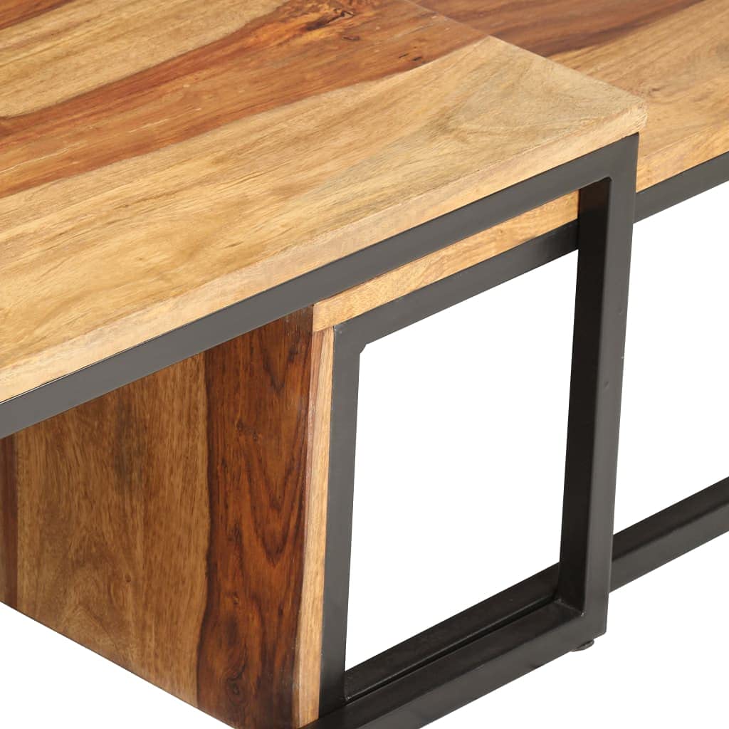 Coffee Table Nesting Tables 2 pcs Solid Sheesham Wood B6319