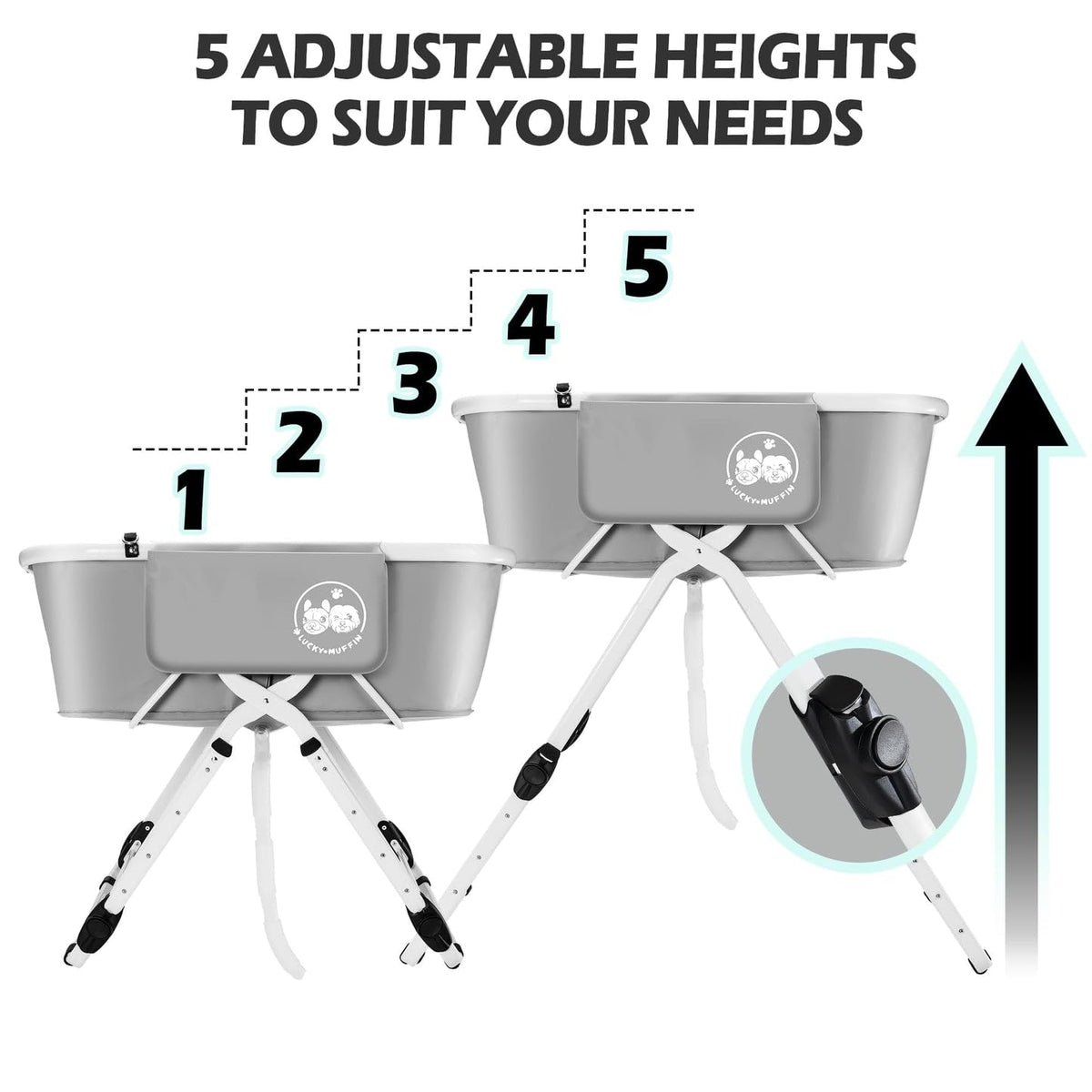 Portable Foldable Dog Bathtub 5 Adjustable Heights I871724
