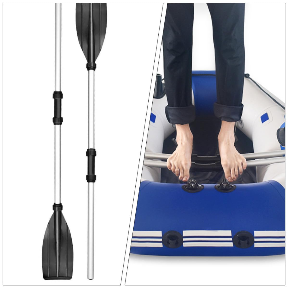 Boat Paddle Detachable Aluminum Alloy 2 Pairs D80279