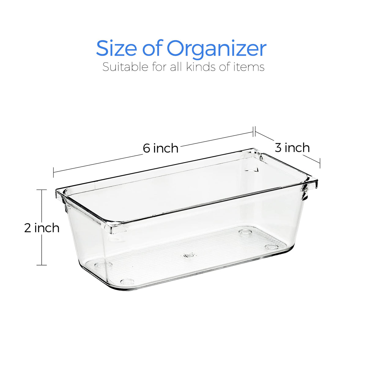 6 Pack Plastic Drawer Organizer P4345