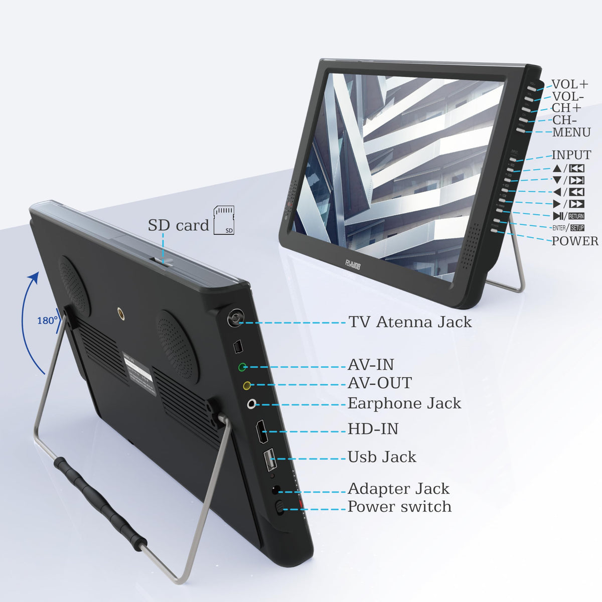 Portable Battery Powered Digital TV with Stand C563