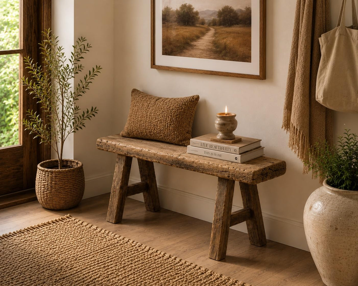 Handmade Wooden Entryway Bench B7750