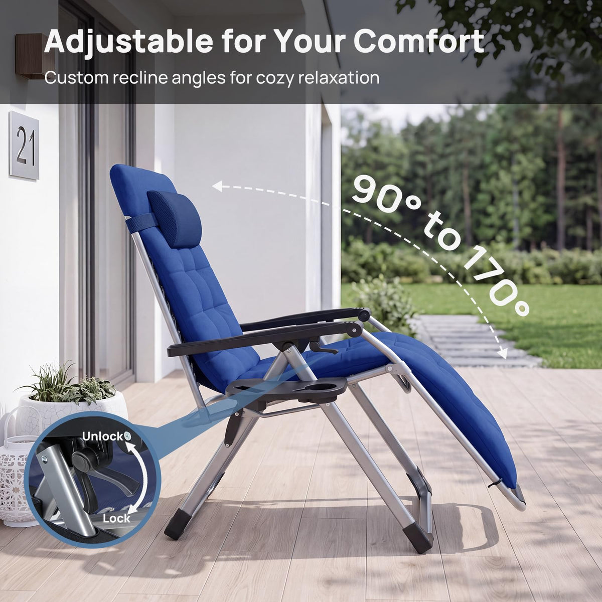 Zero Gravity Chairs Set of 2 with Cup Holder U932