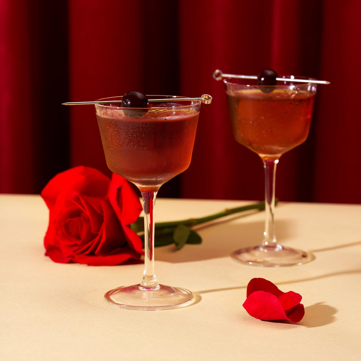 Stemmed Crystal Cocktail Glasses Set of 2 I106