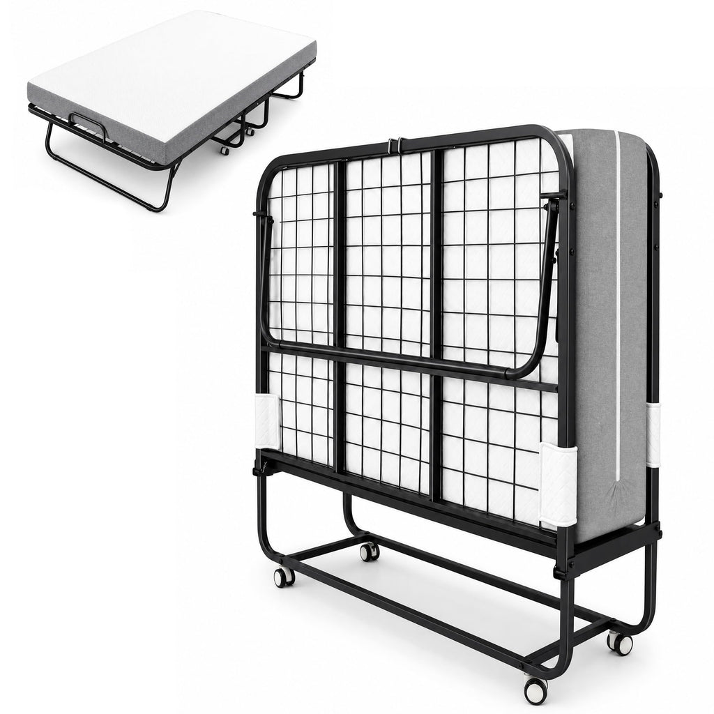 Folding Bed with Mattress, Twin Memory Foam P826578