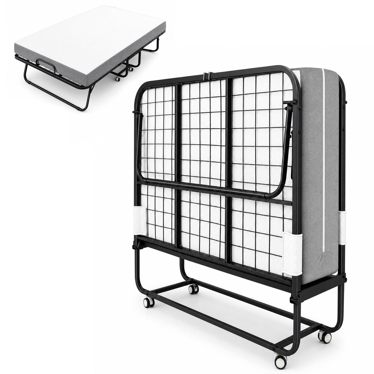 Folding Bed with Mattress, Twin Memory Foam P826578