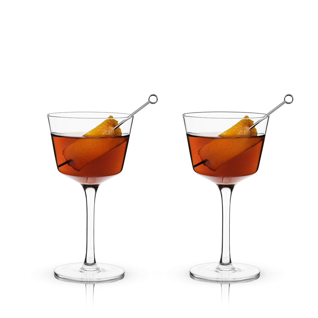 Stemmed Crystal Cocktail Glasses Set of 2 I106