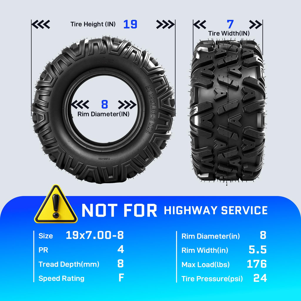 19x7-8 All-Terrain ATV Tires Pack of 2 X55112