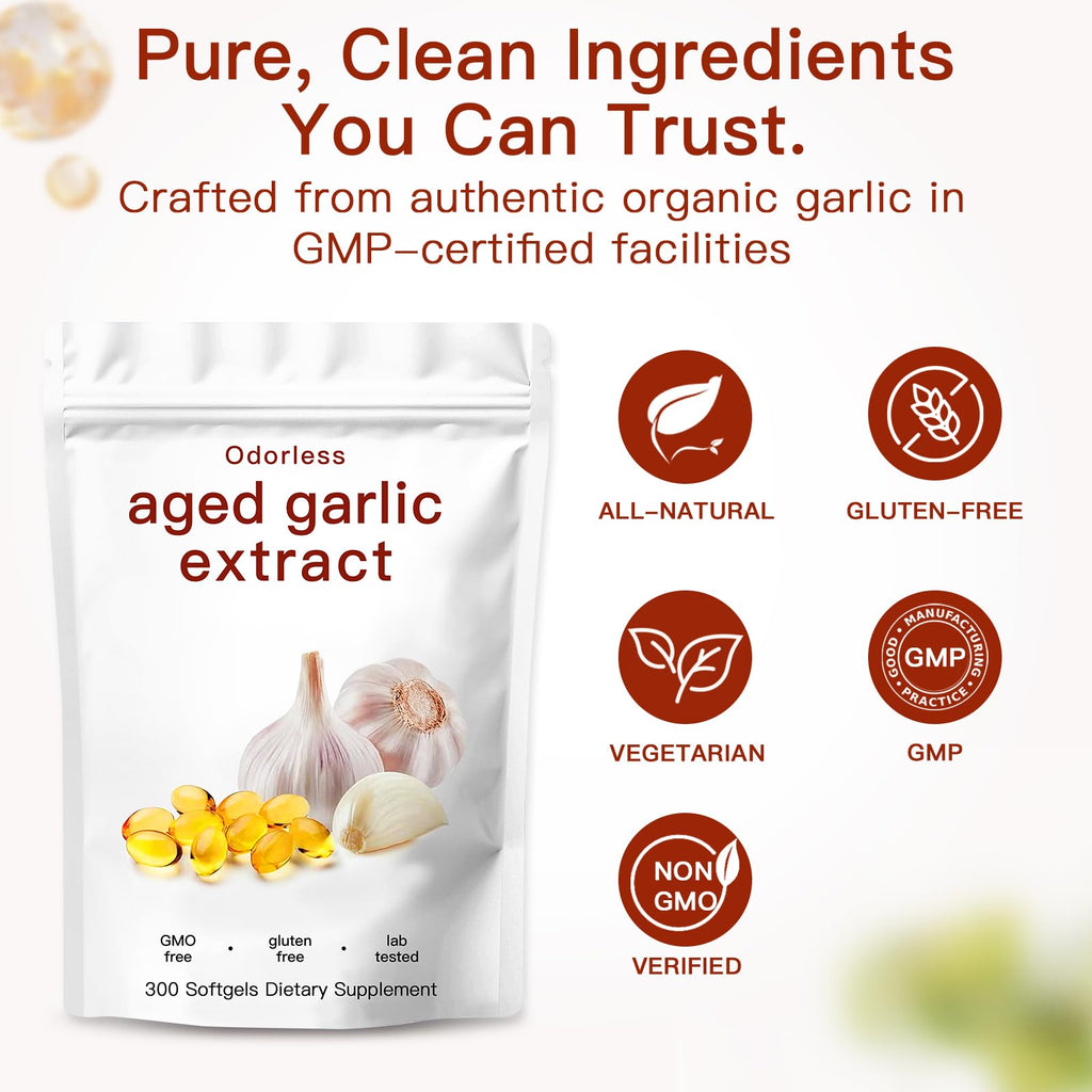 Odorless Organic Garlic Capsules 300 Count H47608