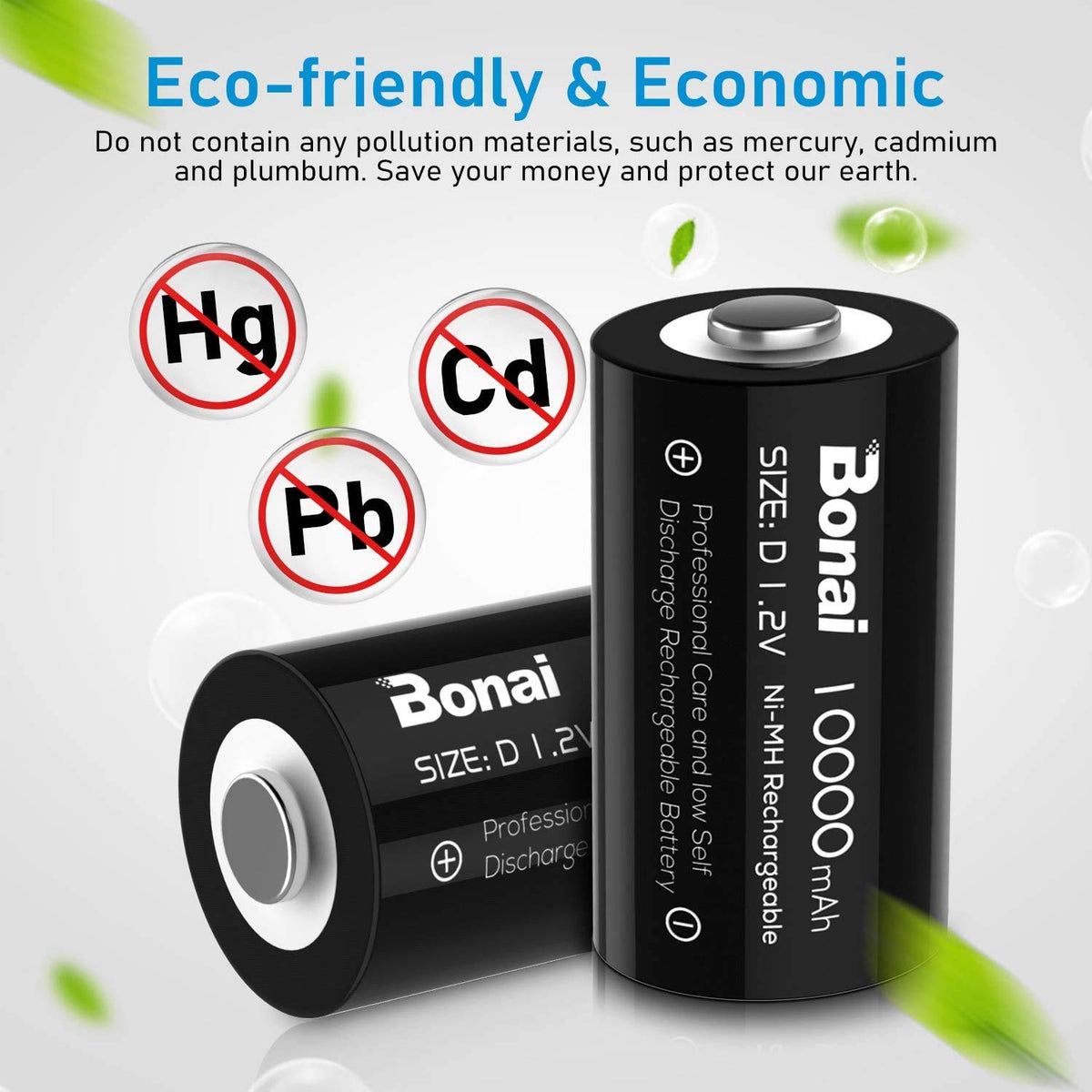 Rechargeable D Batteries 8 Pack G62429