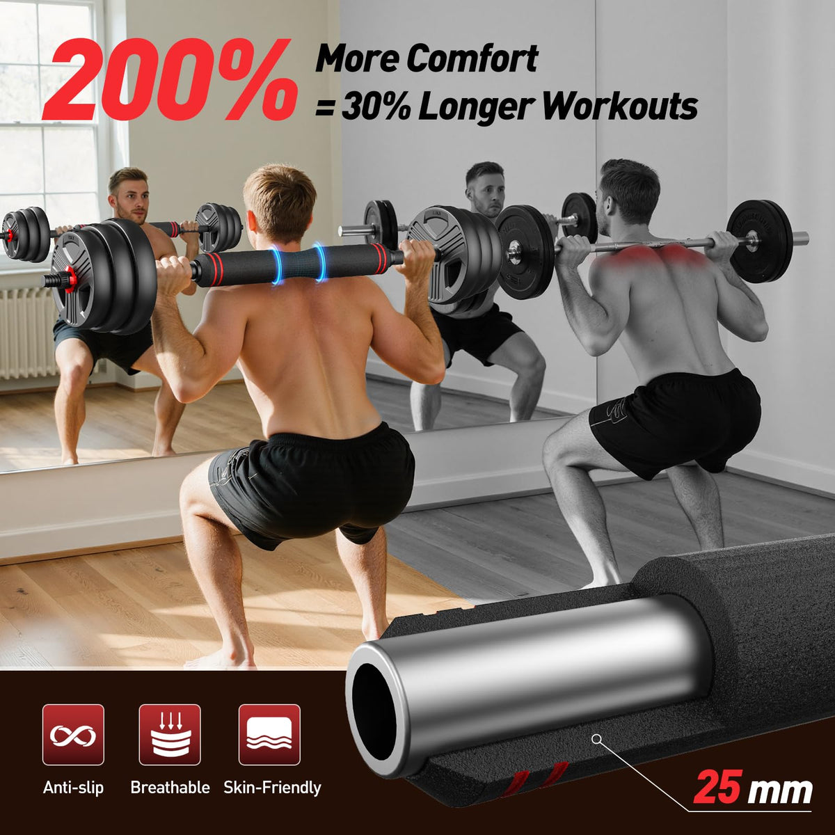 Adjustable 5 in 1 Dumbbell Set 20-90 lbs L4716