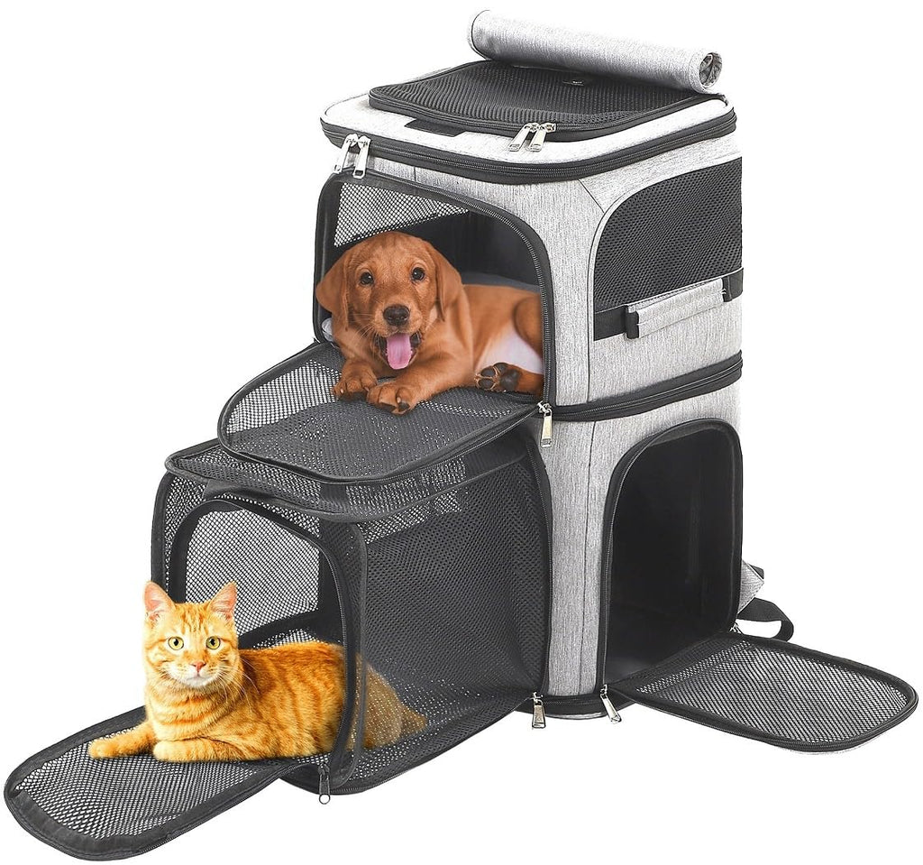 Expandable Cat Backpack Carrier for 2 Cats, 7 Windows, Foldable L151071