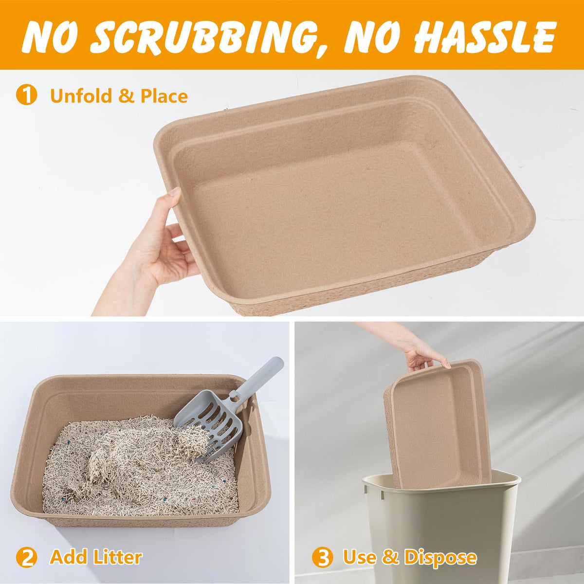 Disposable Cat Litter Box 9-Pack S848713