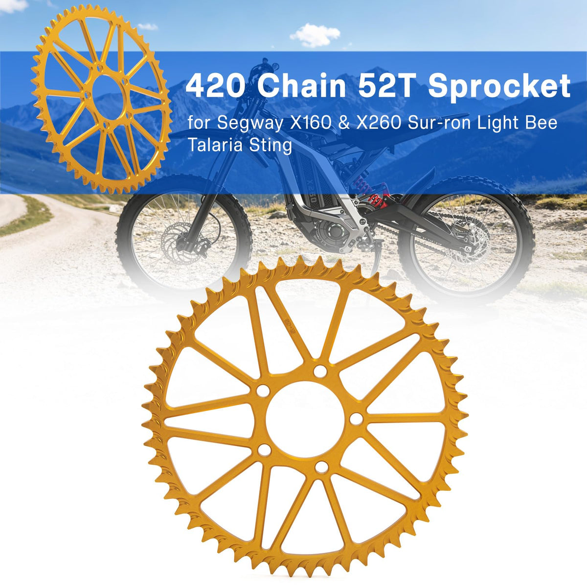 52T 420 Chain Gold Rear Sprocket P171506