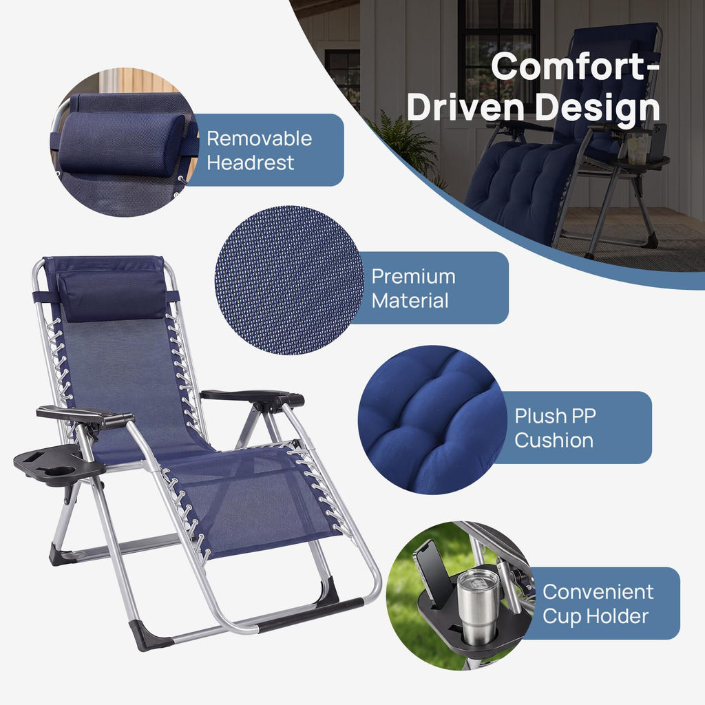 Zero Gravity Chairs Set of 2 with Cup Holder U932